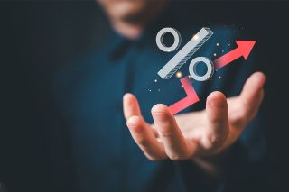 Foto: Hand und Prozentzeichen